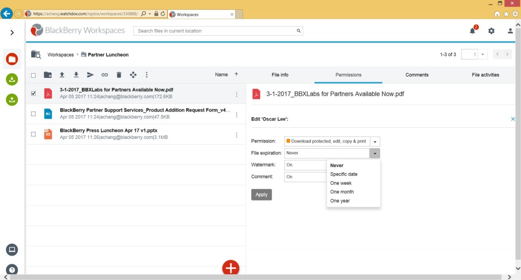 Document Expire Date Blackberry Workspaces In-House Community