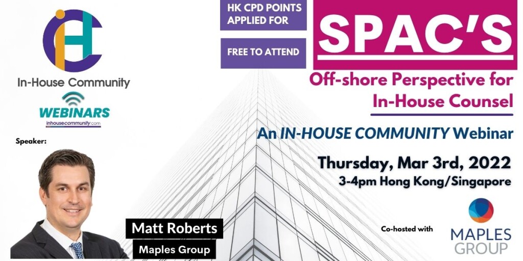 SPAC's Off Shore In-House Community Webinar