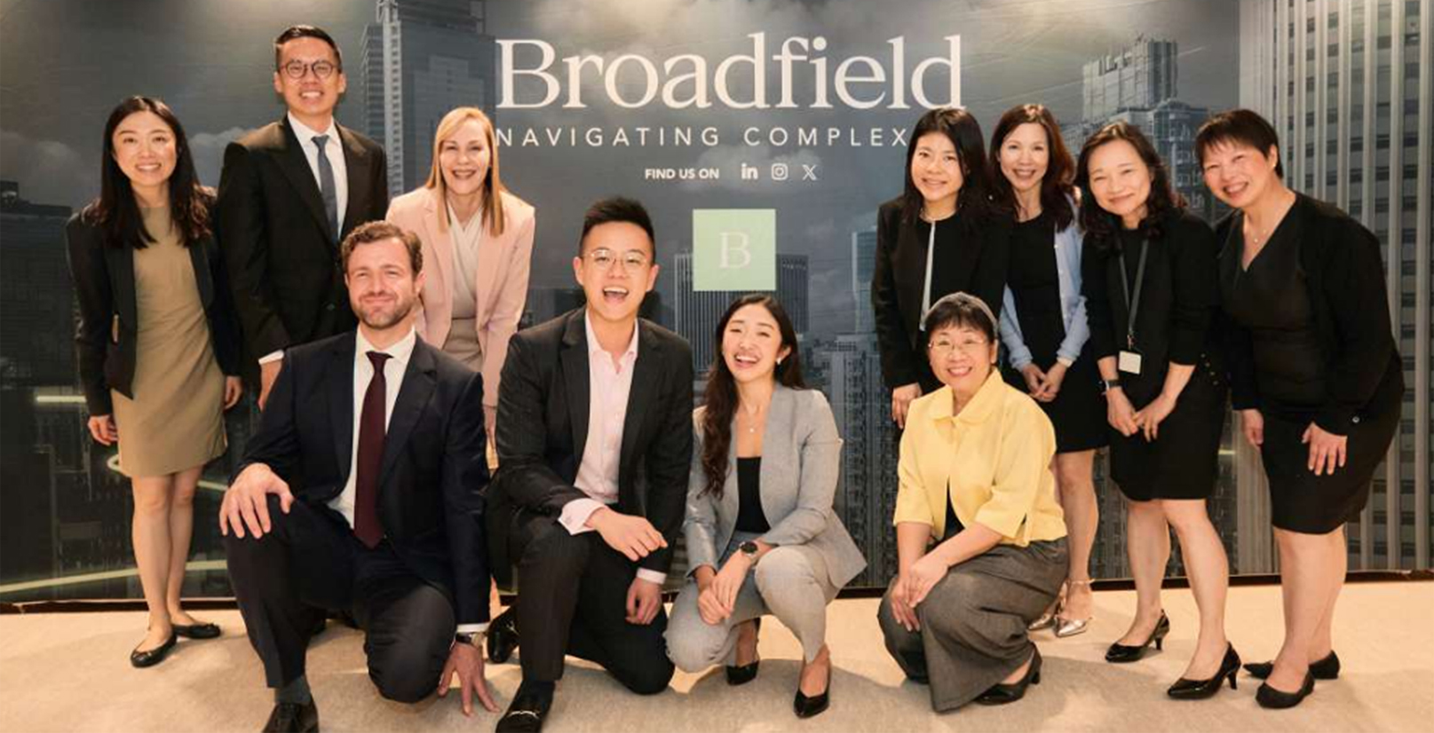 Effie Vasilopoulos pictured with colleagues from Broadfield’s Hong Kong office